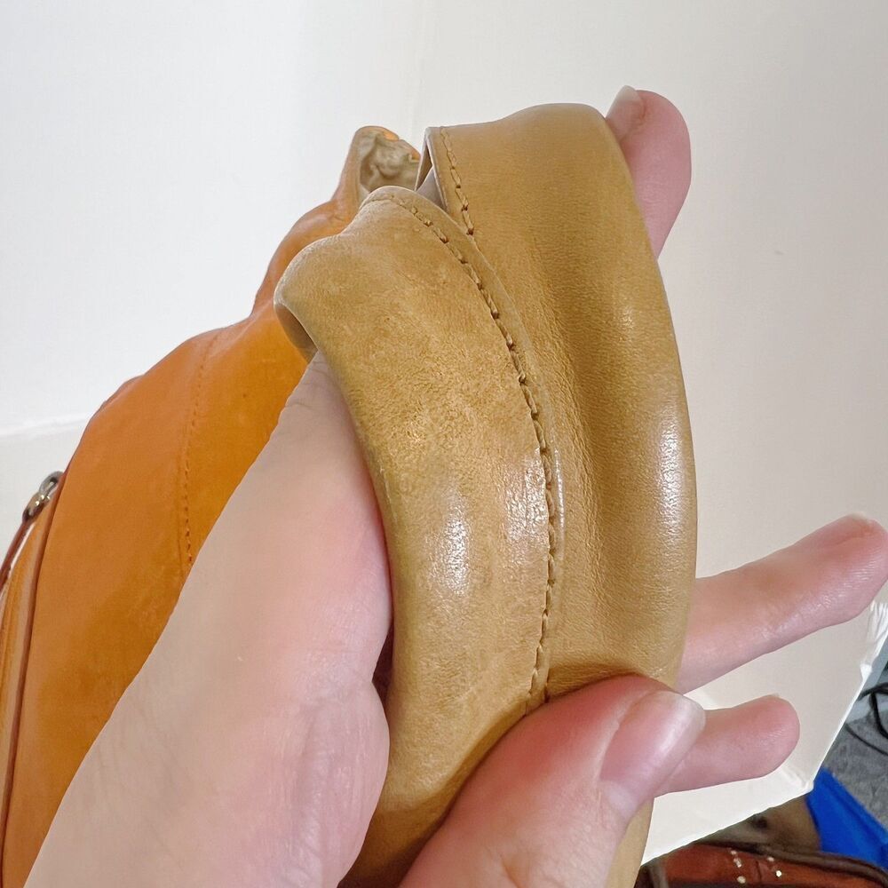 Maurizio Taiuti Italian Orange Leather Handbag Crossbody Purse - Picture 7 of 12